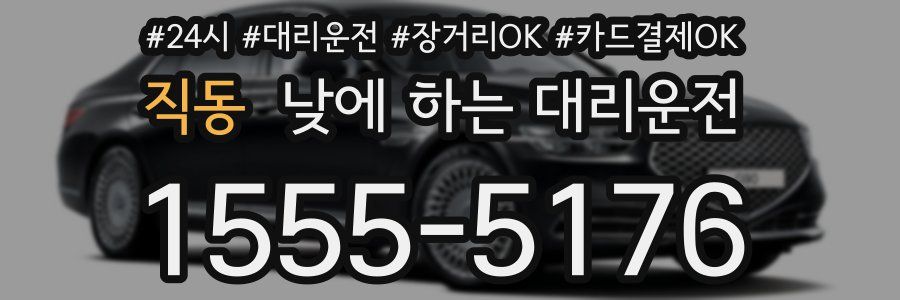 직동 낮에 하는 대리운전