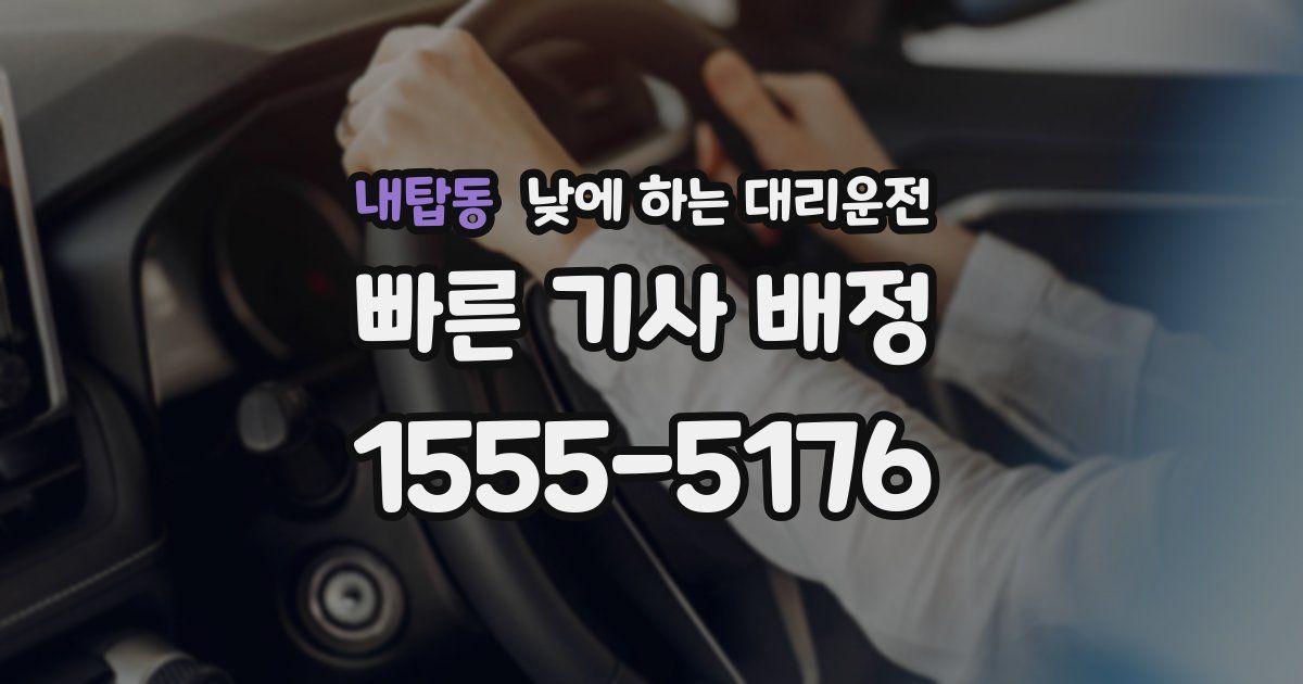 내탑동 낮에 하는 대리운전