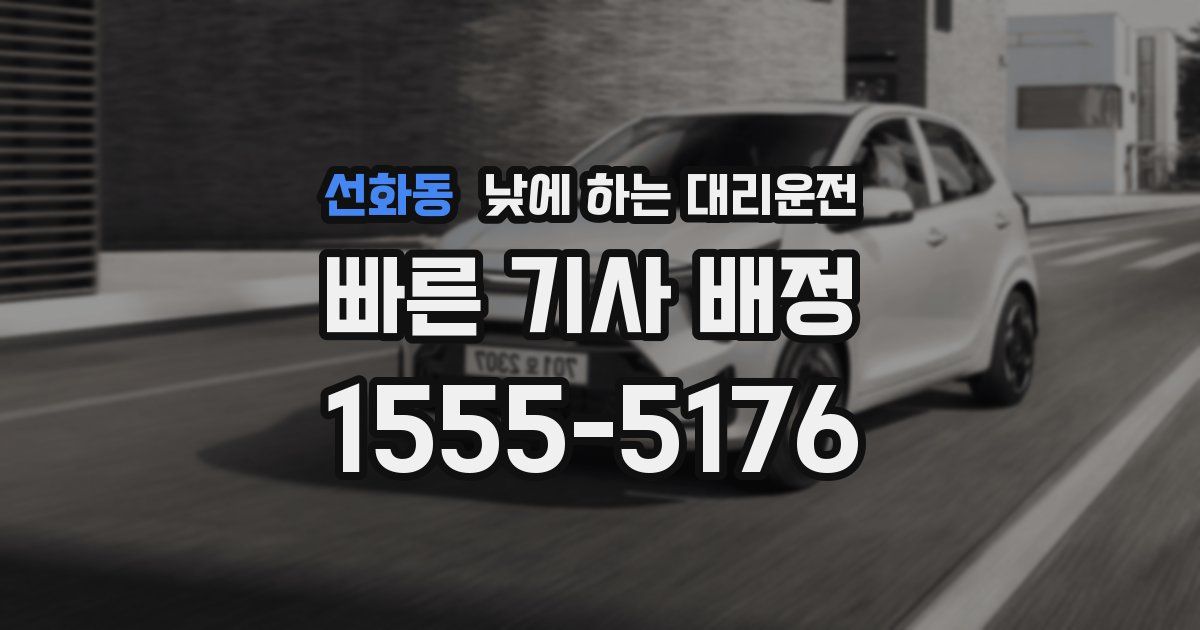 선화동 낮에 하는 대리운전