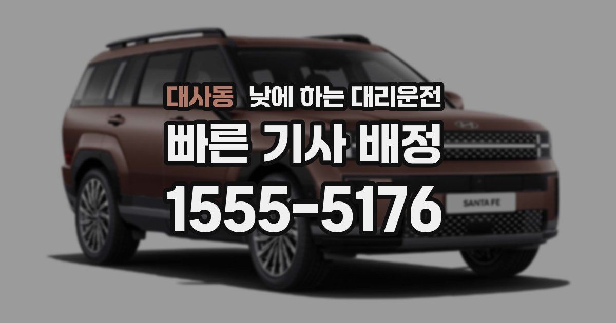 대사동 낮에 하는 대리운전