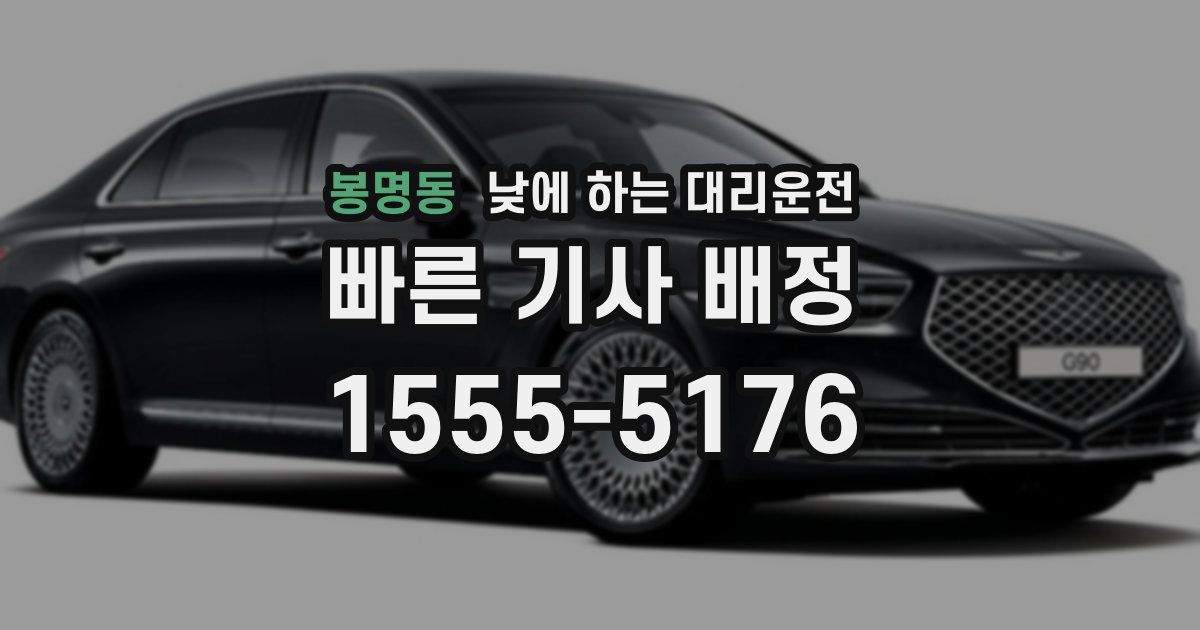 봉명동 낮에 하는 대리운전