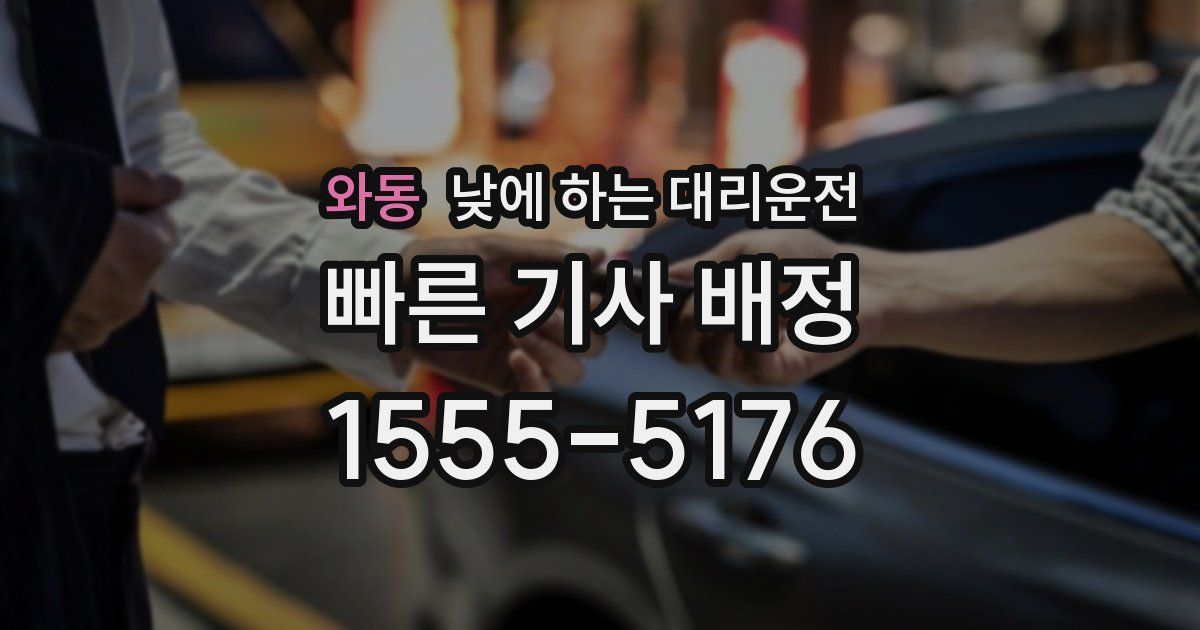 와동 낮에 하는 대리운전