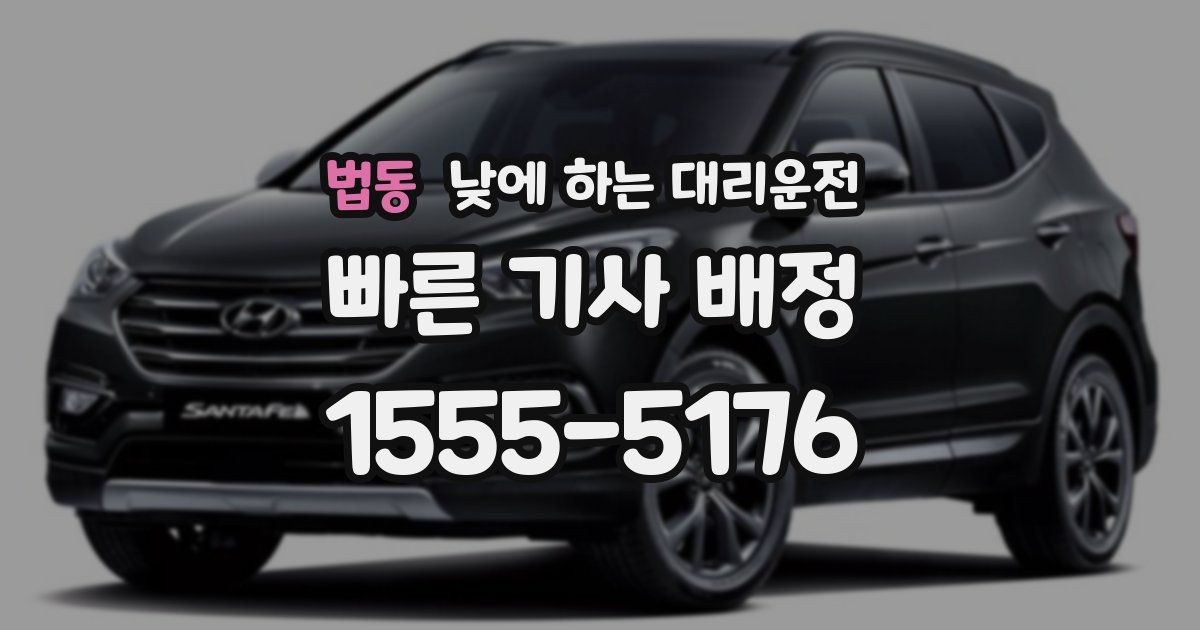 법동 낮에 하는 대리운전