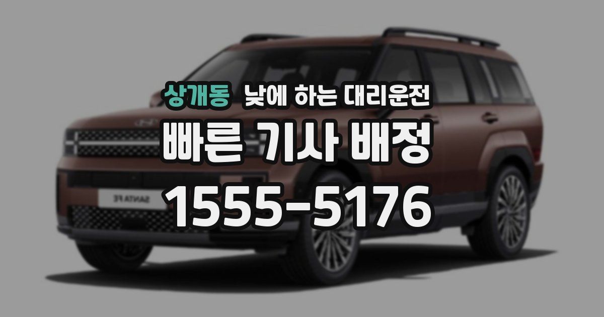 상개동 낮에 하는 대리운전