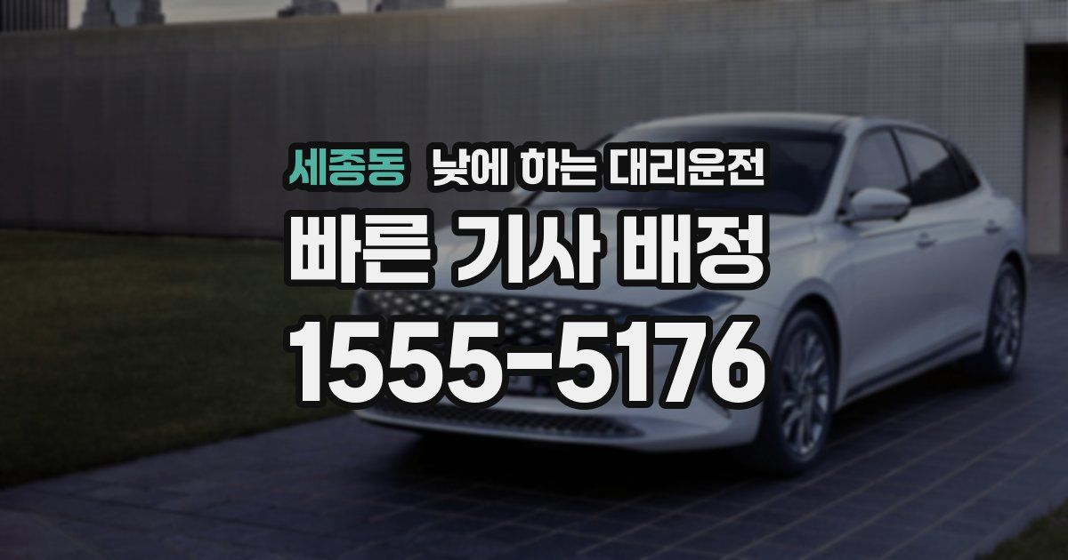 세종동 낮에 하는 대리운전