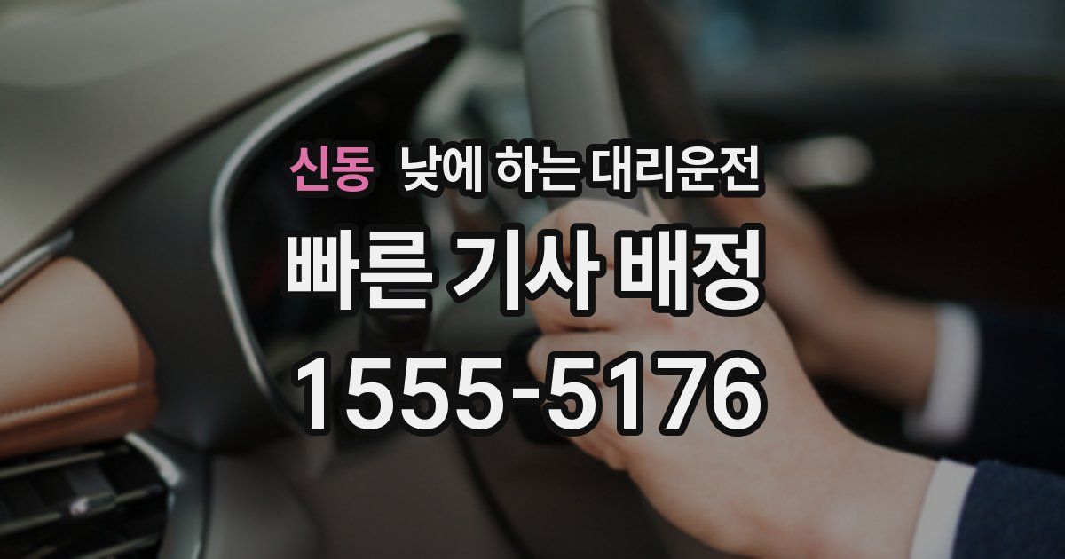 신동 낮에 하는 대리운전