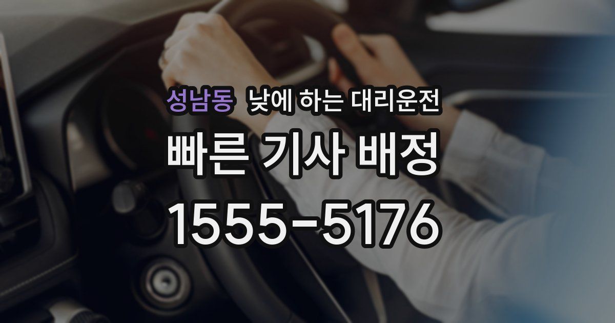 성남동 낮에 하는 대리운전