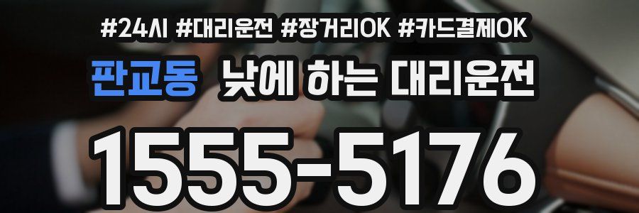 판교동 낮에 하는 대리운전