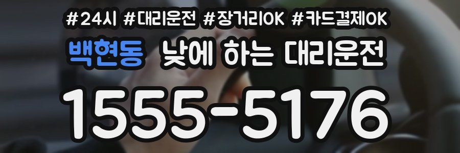 백현동 낮에 하는 대리운전