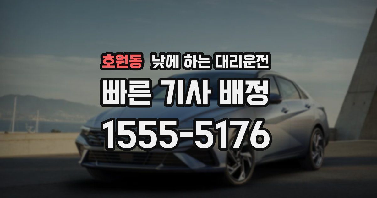 호원동 낮에 하는 대리운전