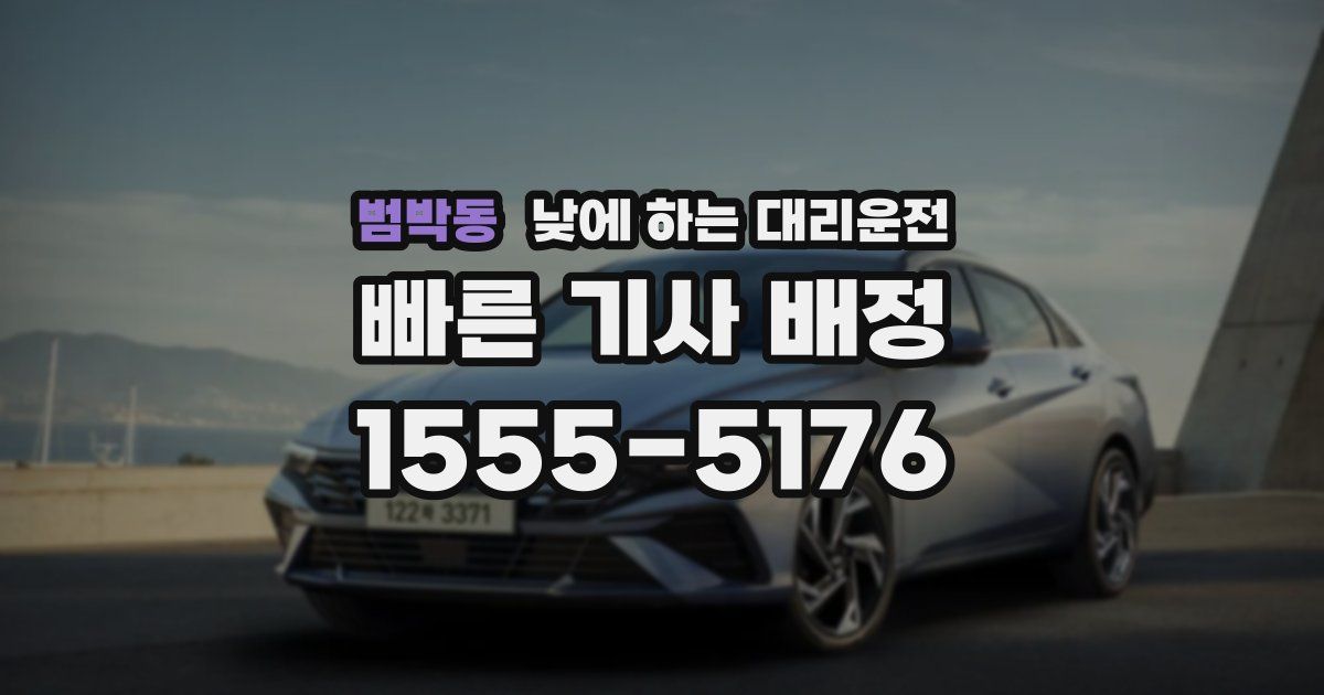 범박동 낮에 하는 대리운전