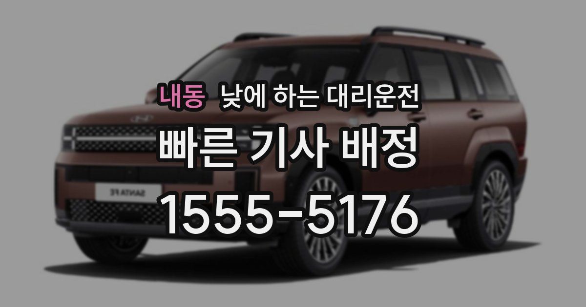 내동 낮에 하는 대리운전