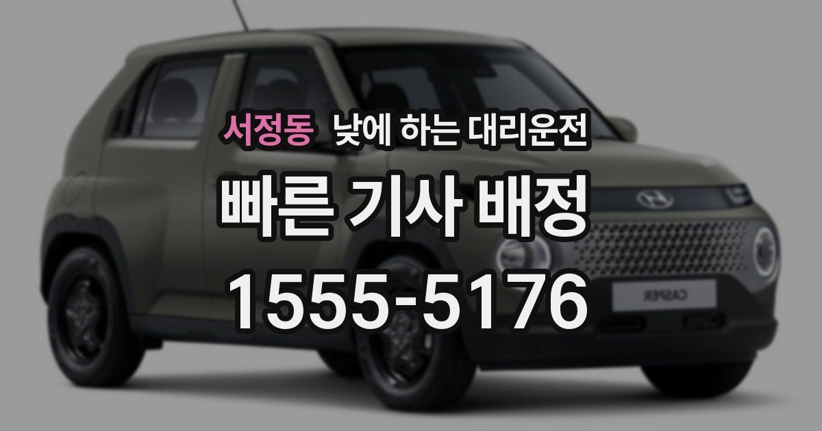 서정동 낮에 하는 대리운전