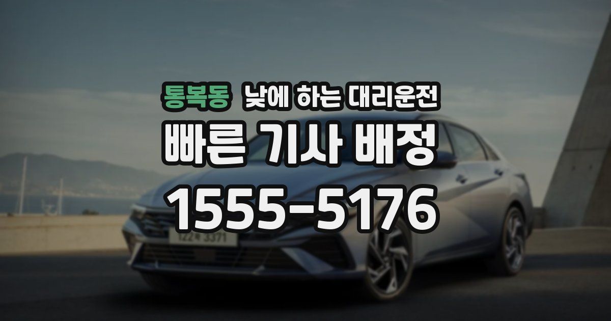 통복동 낮에 하는 대리운전