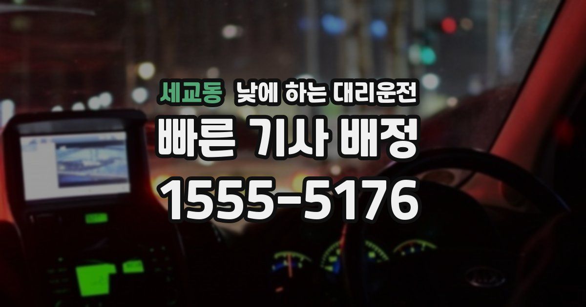 세교동 낮에 하는 대리운전