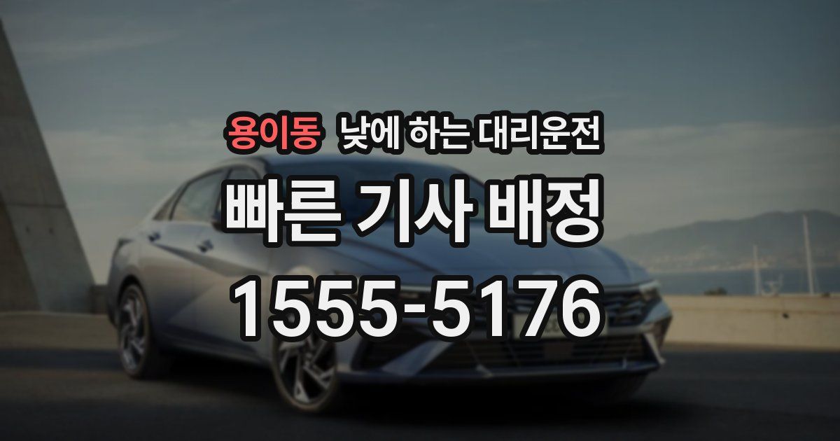 용이동 낮에 하는 대리운전