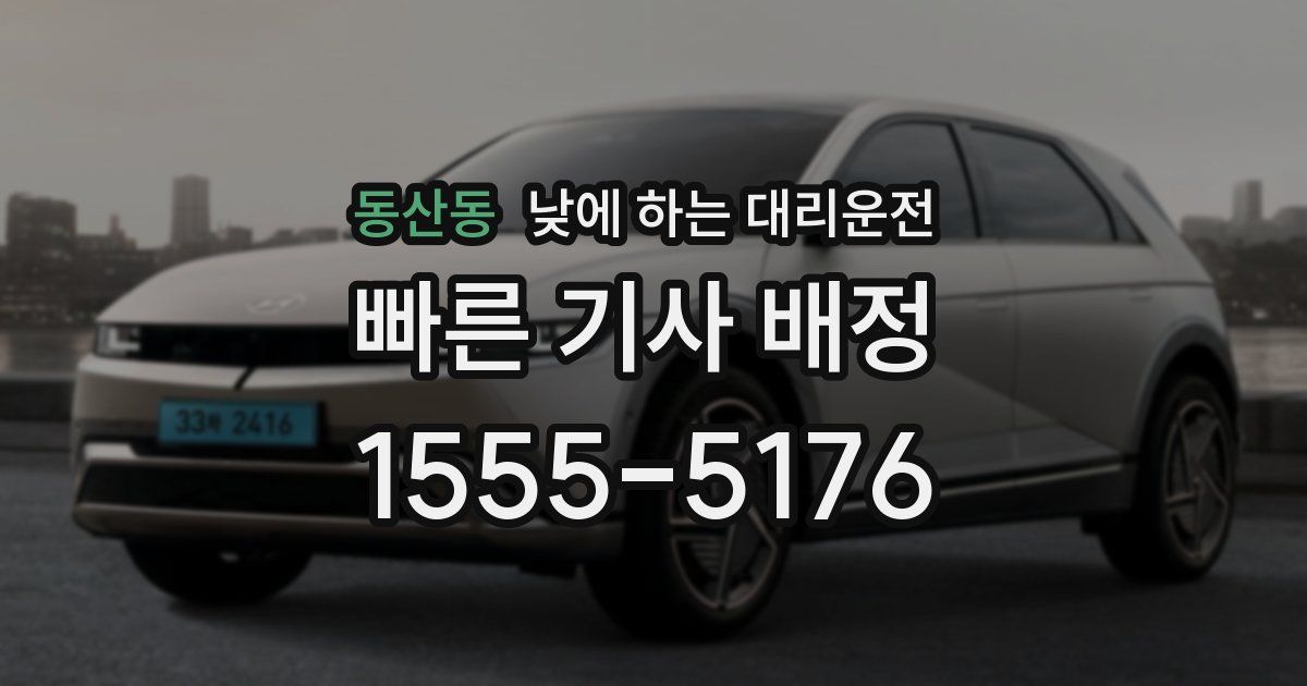 동산동 낮에 하는 대리운전