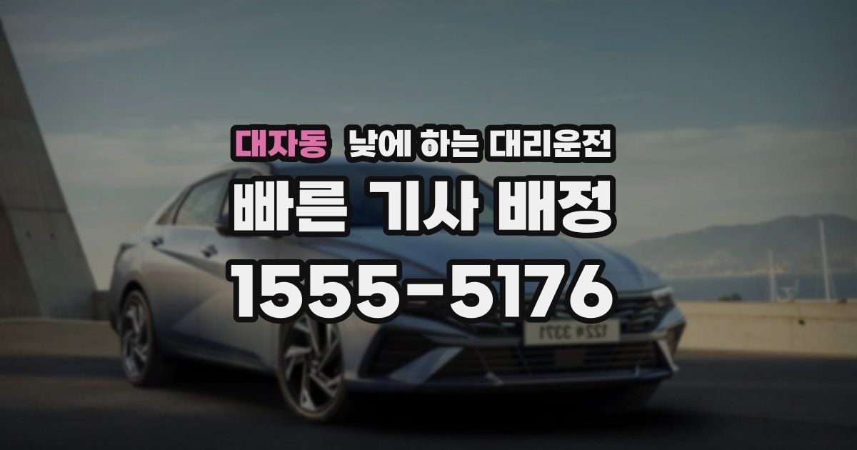 대자동 낮에 하는 대리운전