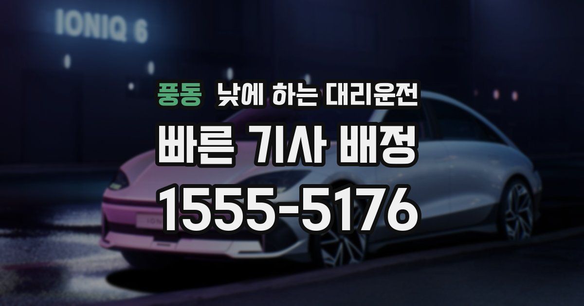 풍동 낮에 하는 대리운전