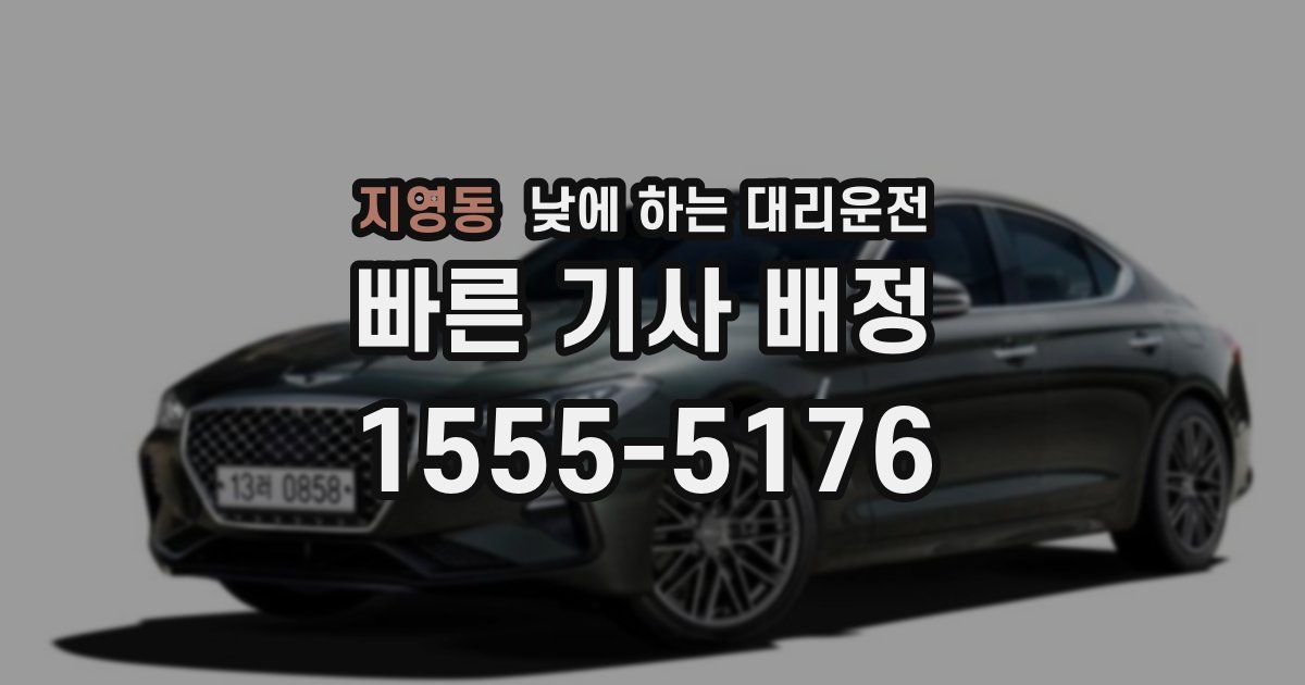 지영동 낮에 하는 대리운전