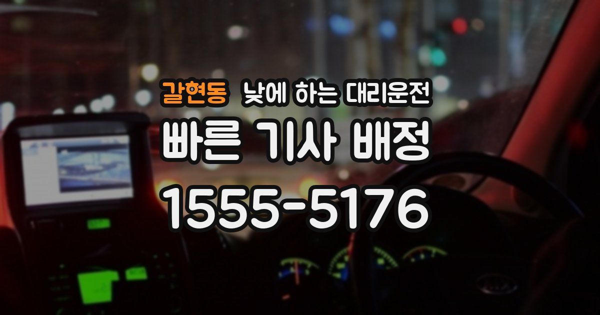 갈현동 낮에 하는 대리운전
