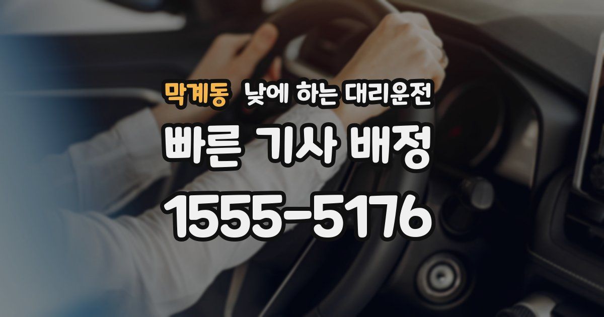 막계동 낮에 하는 대리운전