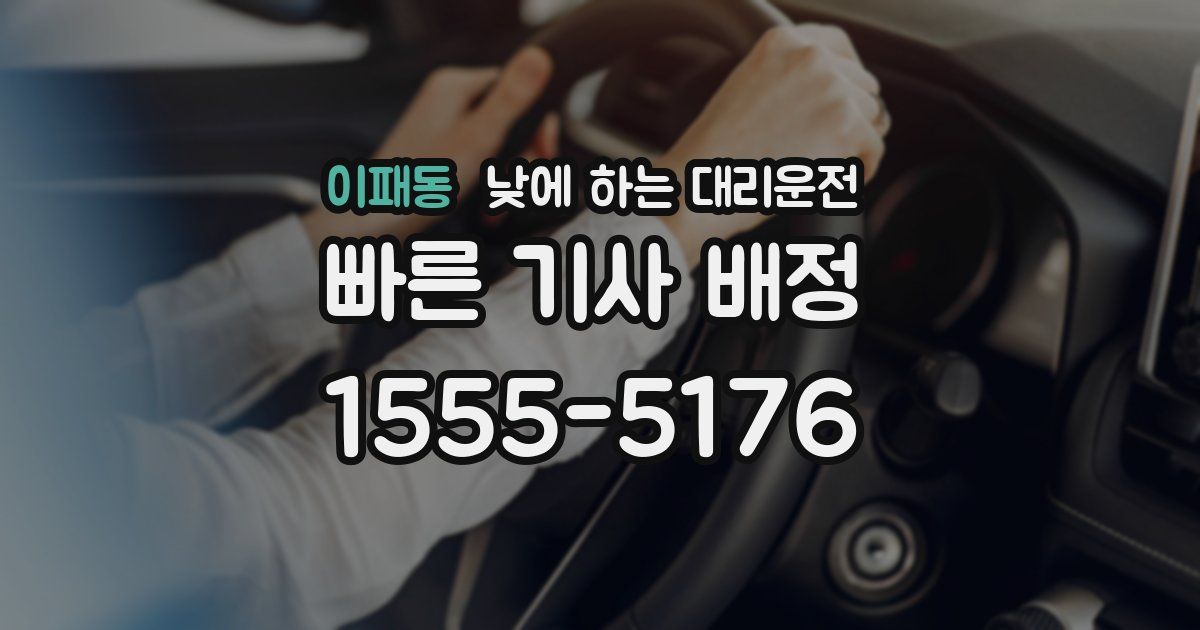 이패동 낮에 하는 대리운전
