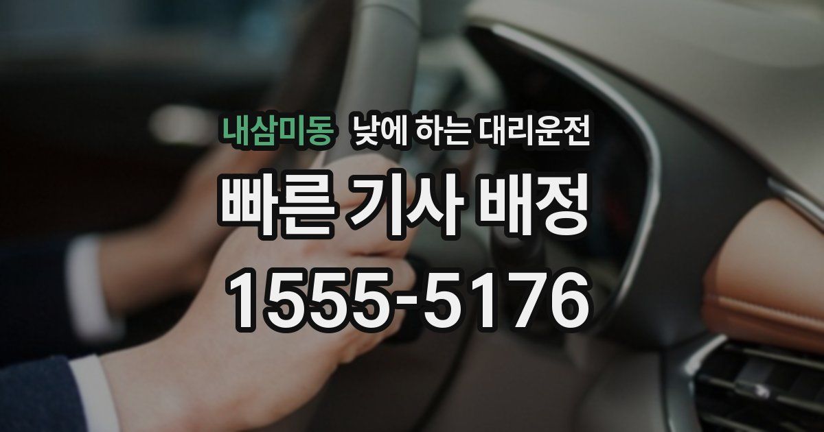 내삼미동 낮에 하는 대리운전