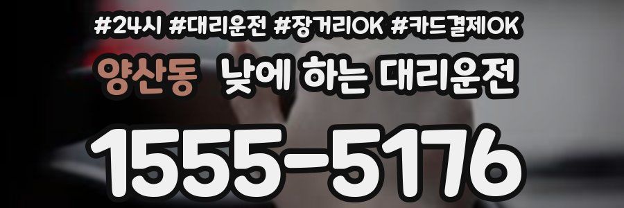양산동 낮에 하는 대리운전
