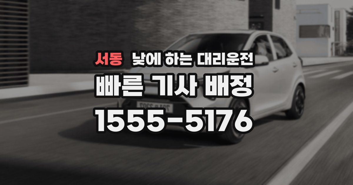 서동 낮에 하는 대리운전