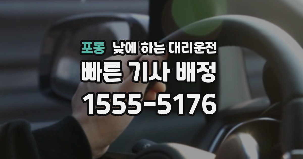 포동 낮에 하는 대리운전