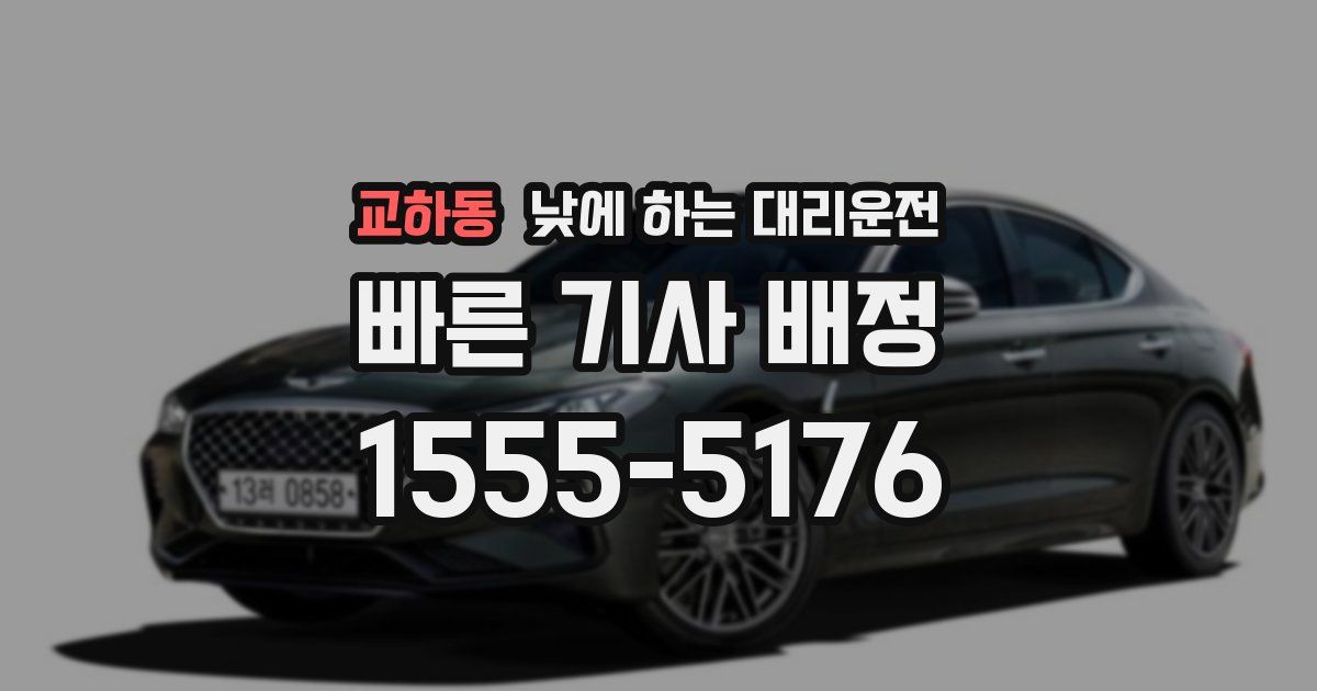 교하동 낮에 하는 대리운전