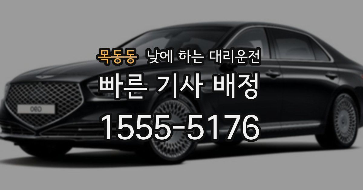 목동동 낮에 하는 대리운전