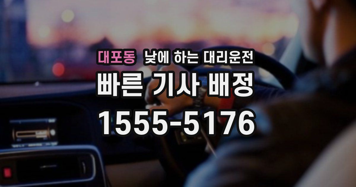 대포동 낮에 하는 대리운전