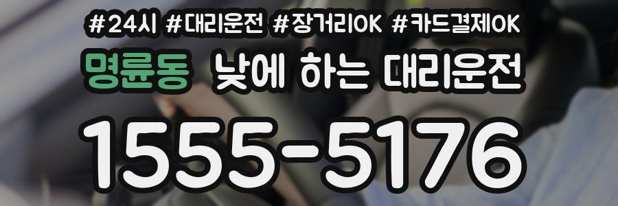 명륜동 낮에 하는 대리운전