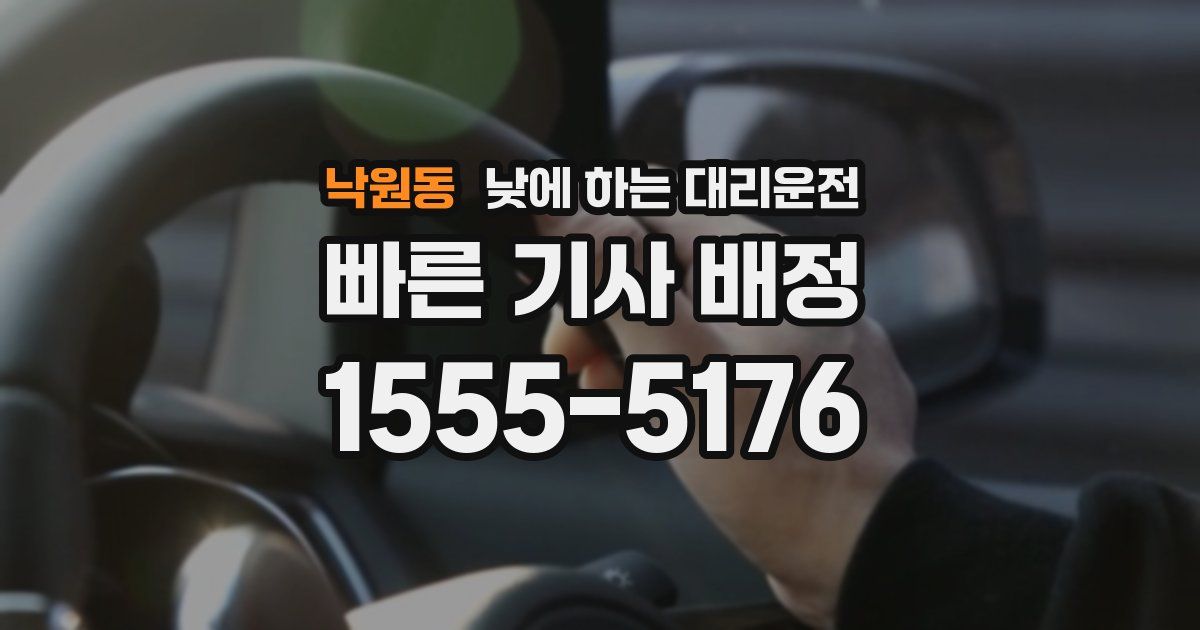 낙원동 낮에 하는 대리운전