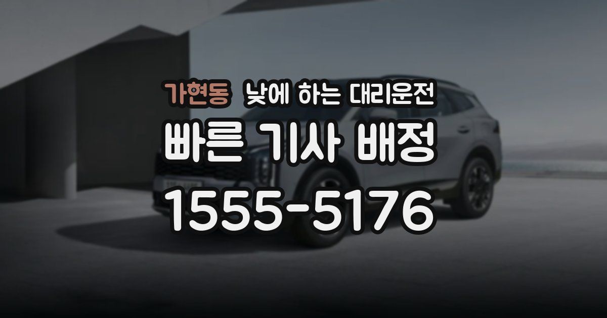 가현동 낮에 하는 대리운전