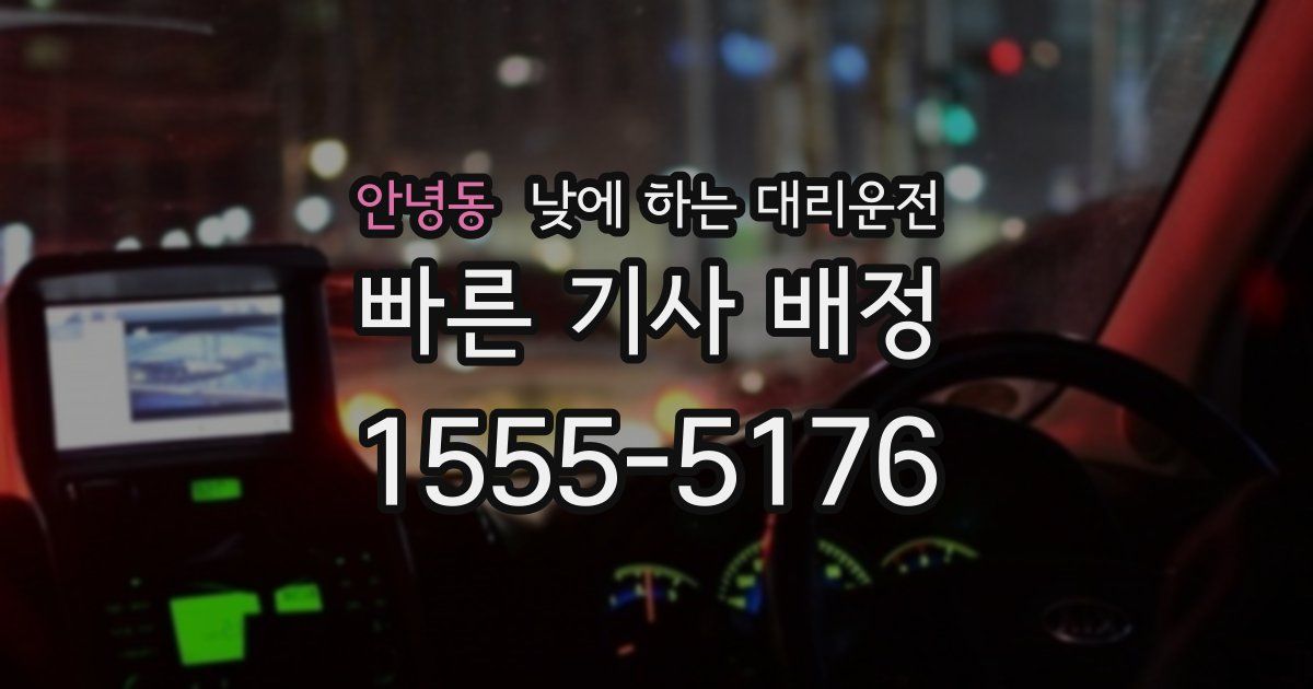 안녕동 낮에 하는 대리운전