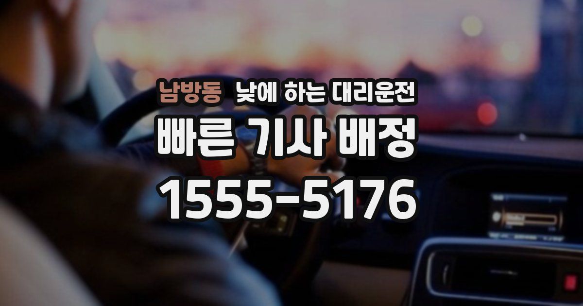 남방동 낮에 하는 대리운전
