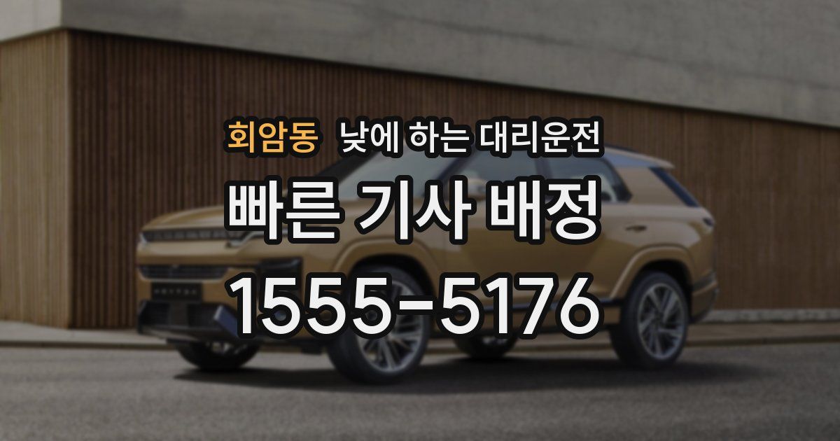 회암동 낮에 하는 대리운전