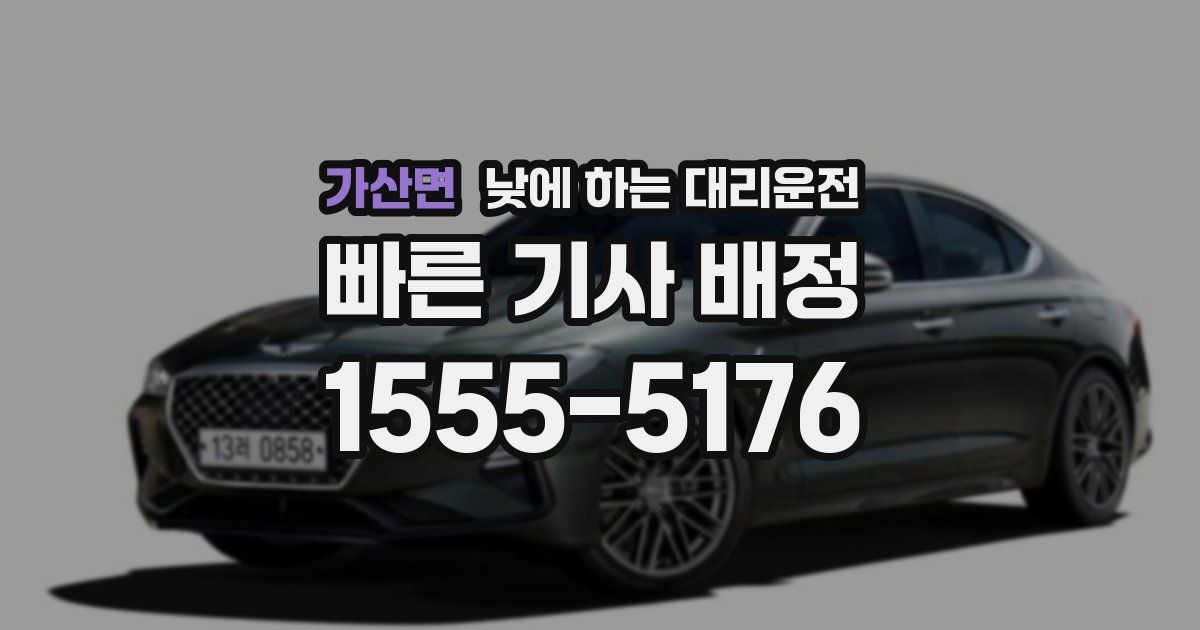 가산면 낮에 하는 대리운전