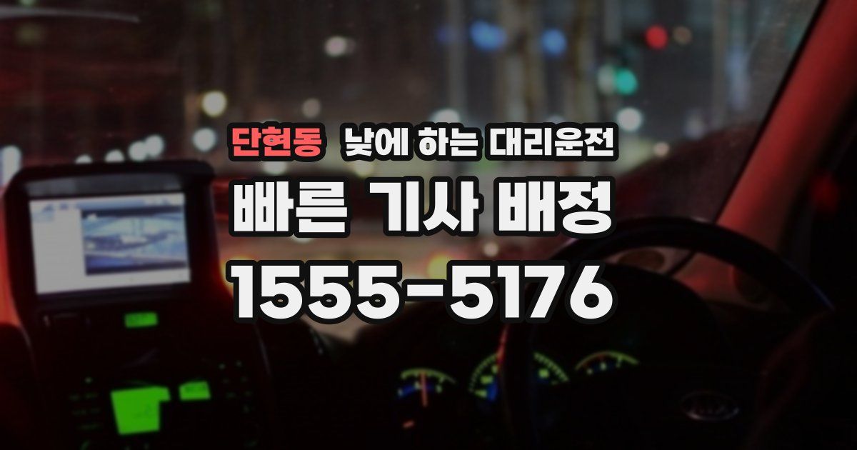 단현동 낮에 하는 대리운전