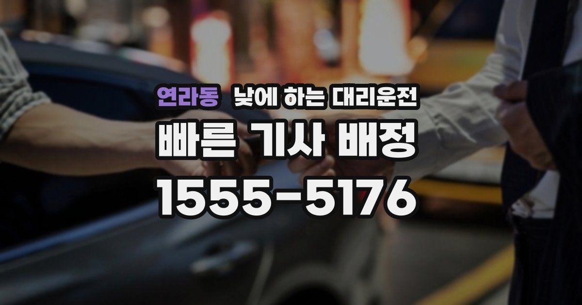 연라동 낮에 하는 대리운전