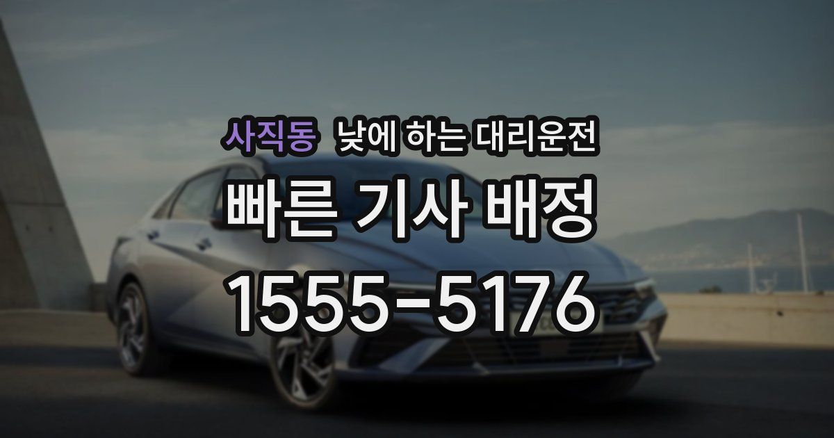 사직동 낮에 하는 대리운전