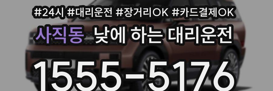 사직동 낮에 하는 대리운전