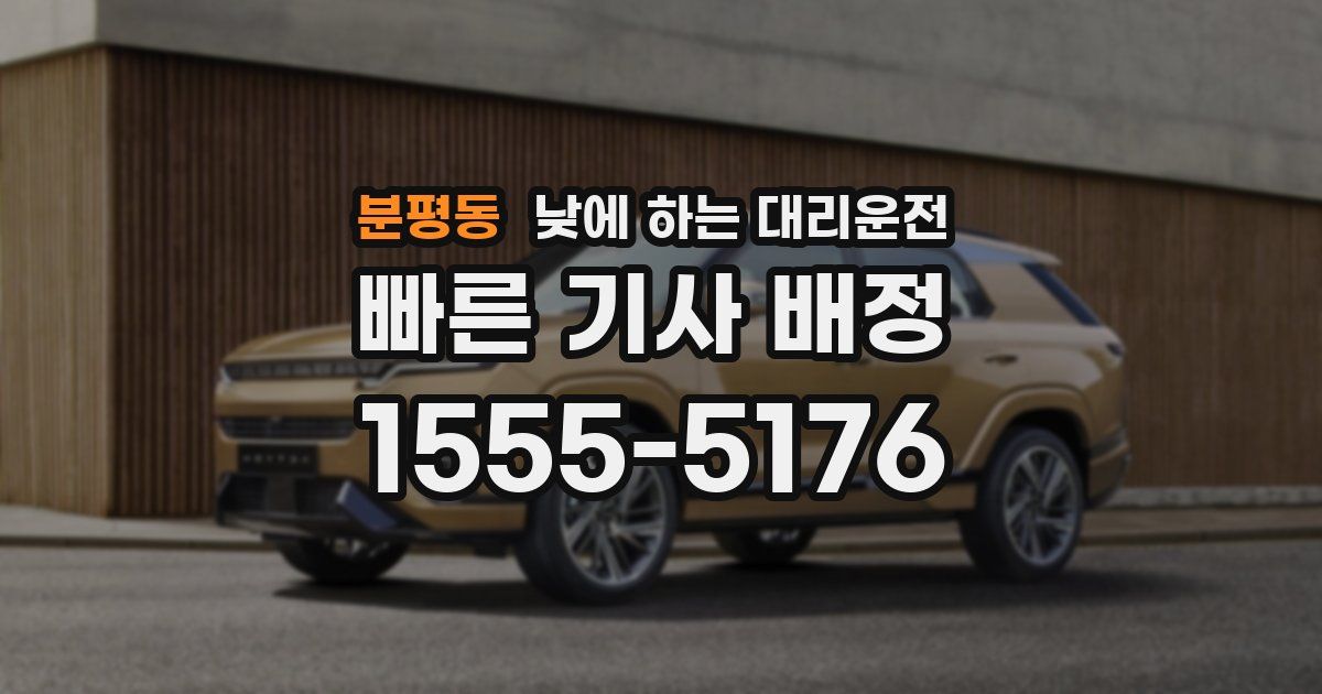 분평동 낮에 하는 대리운전