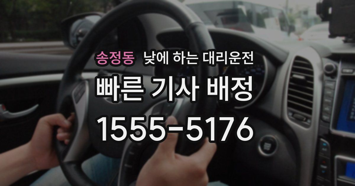 송정동 낮에 하는 대리운전