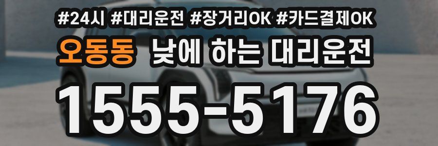 오동동 낮에 하는 대리운전