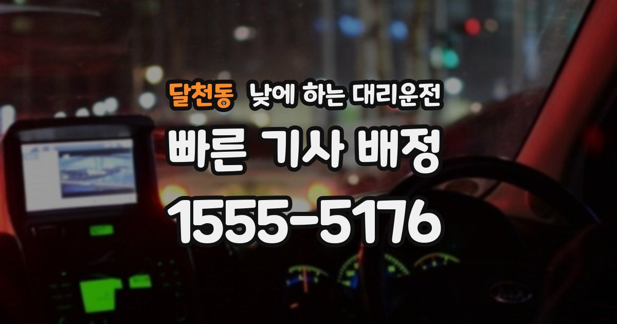 달천동 낮에 하는 대리운전