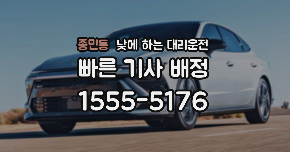 종민동 낮에 하는 대리운전